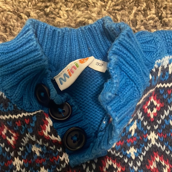 Blue patterned winter sweater, size 92 (12 months) - Picture 3 of 3